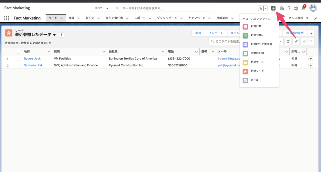 Salesforce Lightningの場合